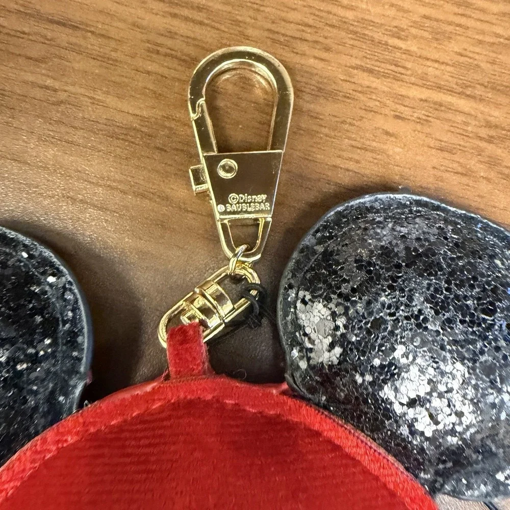 Disney BaubleBar Mickey Mouse Christmas Coin Purse Keychain Santa Belt NWT